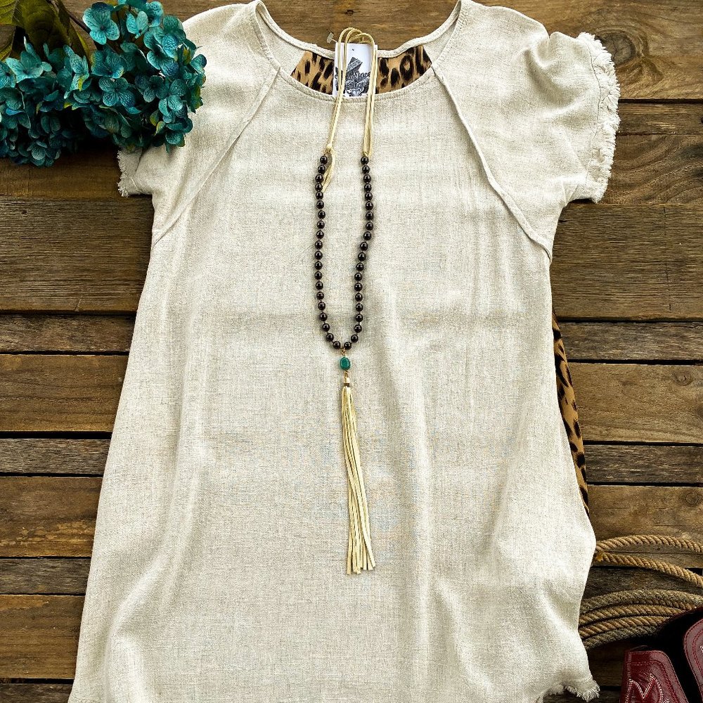 Hi-lo Oatmeal Leopard Dress